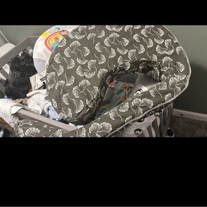 Gray Floral Nursing Pillow